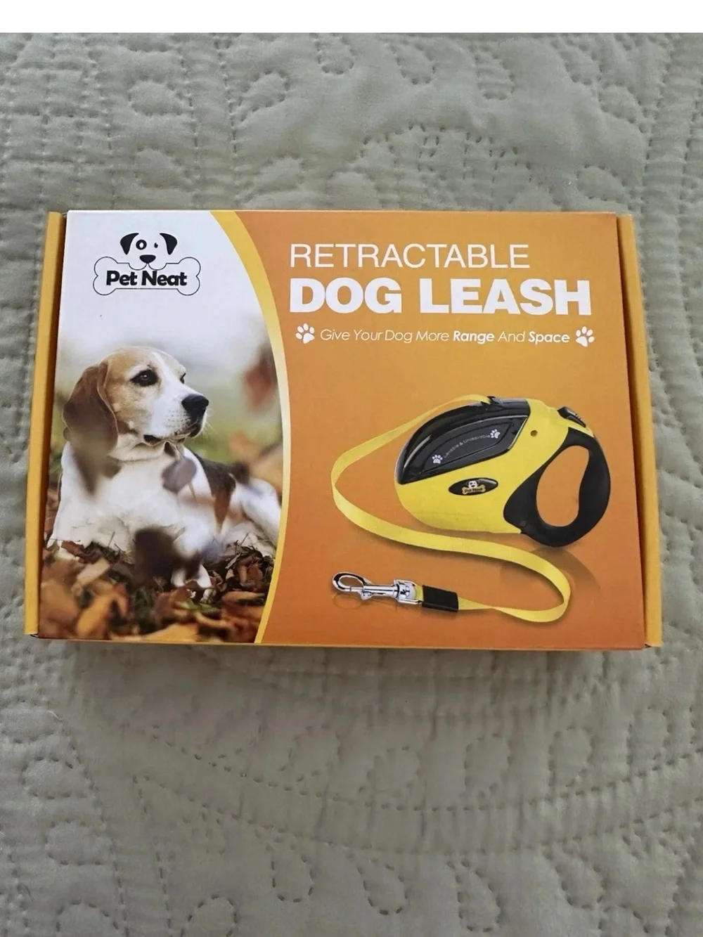 Yellow Retractable Dog Leash New in Box